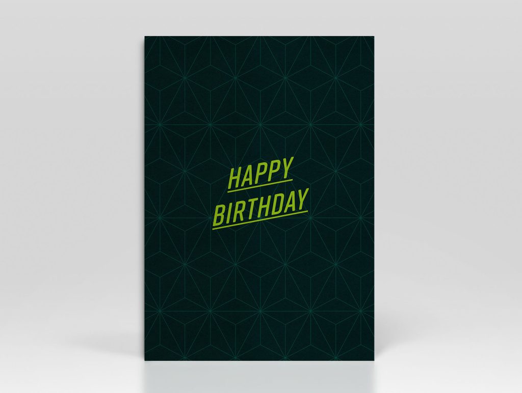 Birthday Card Pattern Lime