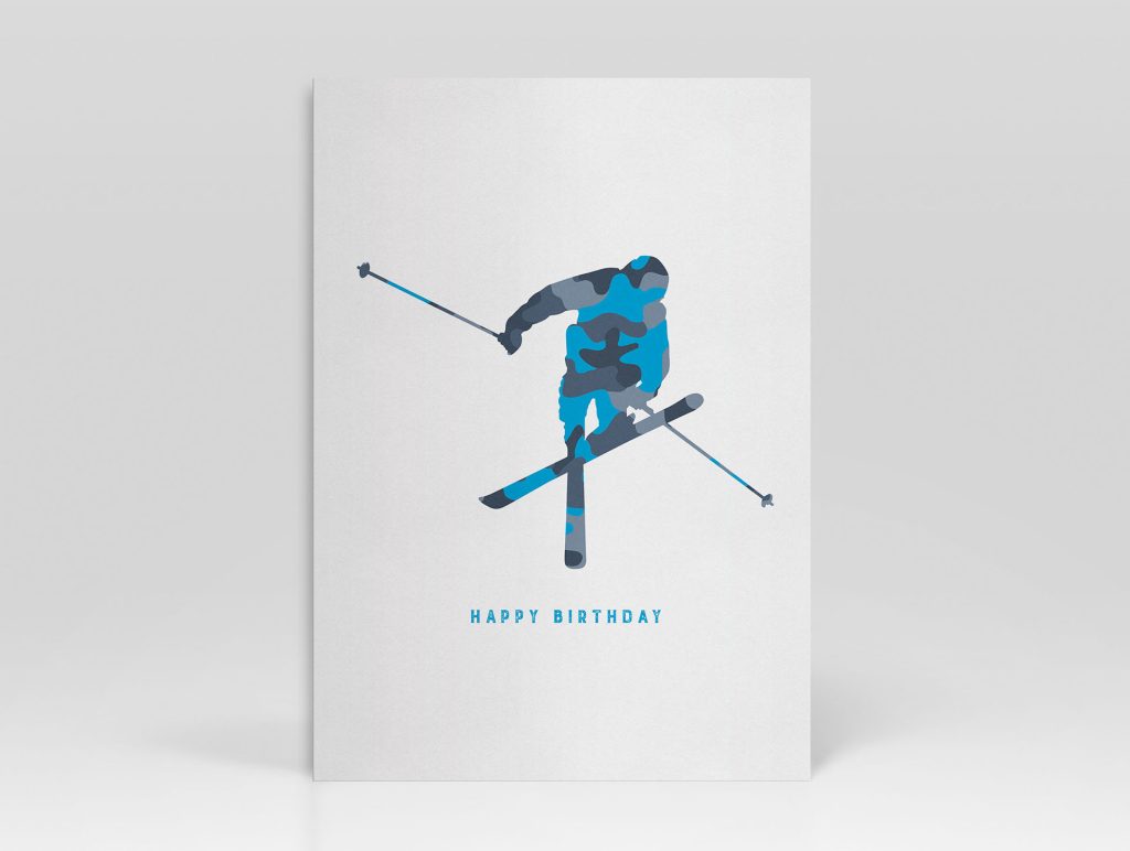 Birthday Card Extreme Sport Skier