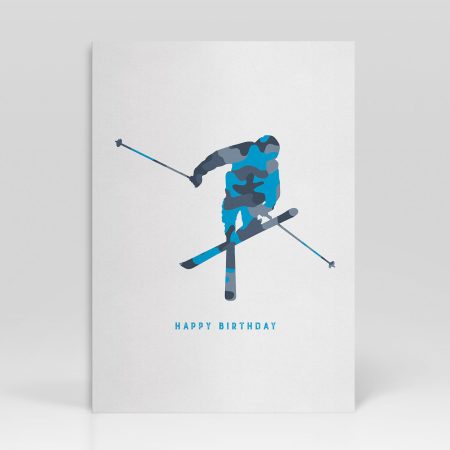 Birthday Card Extreme Sport Skier