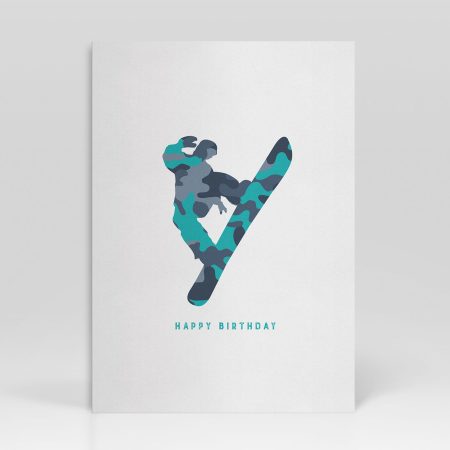 Birthday Card Extreme Sport Snowboard