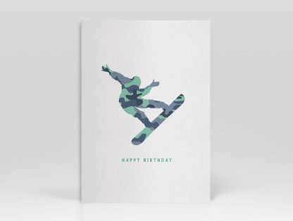 Birthday Card Extreme Sport Snowboard Twist