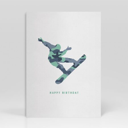 Birthday Card Extreme Sport Snowboard Twist